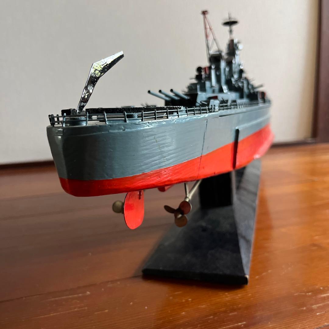 美品　木製模型　艦船　ミズーリ　スタンド付き