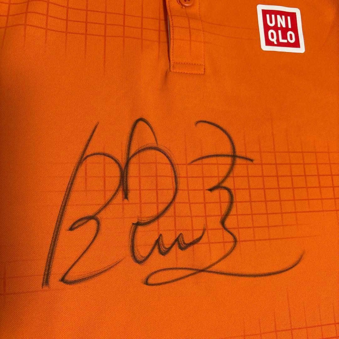 2016 全豪オープン ユニクロ 錦織圭 直筆サイン入りポロシャツ
