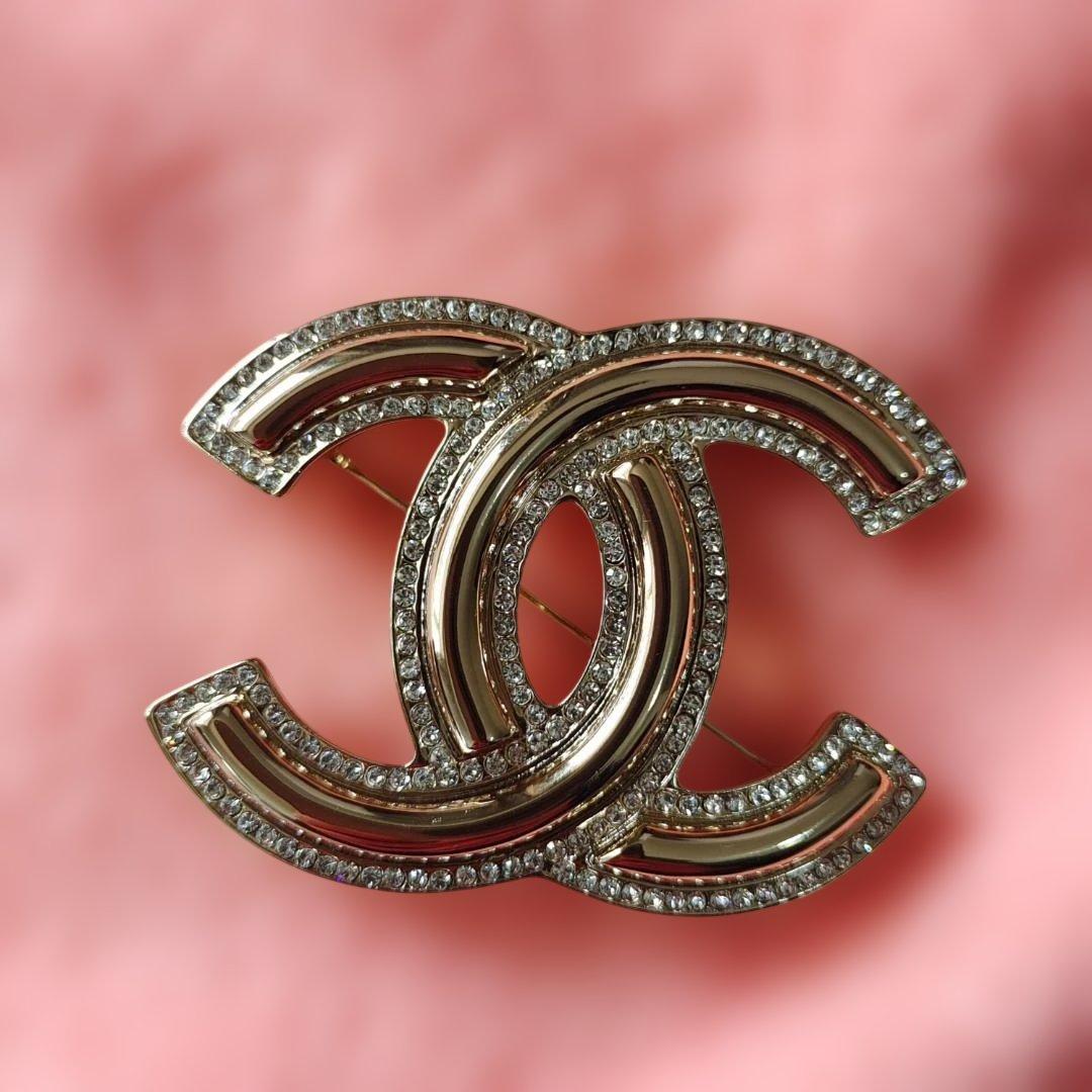 Chanel ゴールド クリスタル ブローチ
