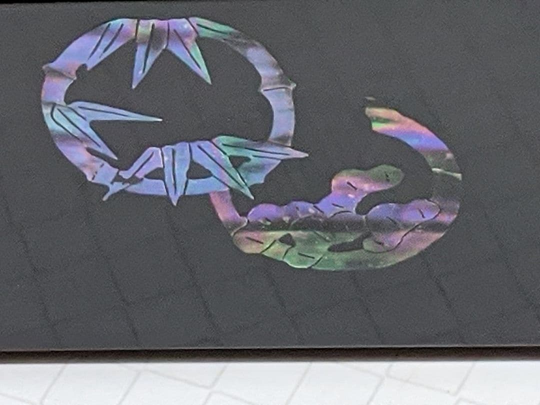 青貝入り 炉縁 宗光作 黒漆器 螺鈿細工(松竹梅) 共箱付き