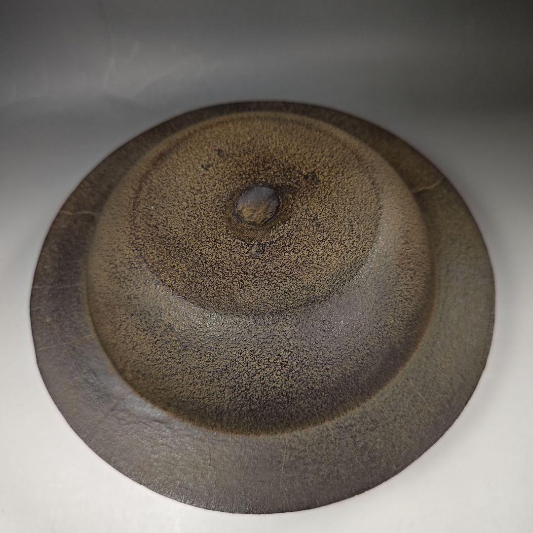 イ303 茶釜『釜師　菊地政光』『平蜘蛛透木釜　共箱』鉄釜　茶道具