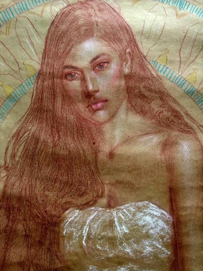 イラスト原画　高貴な香り　「素描」