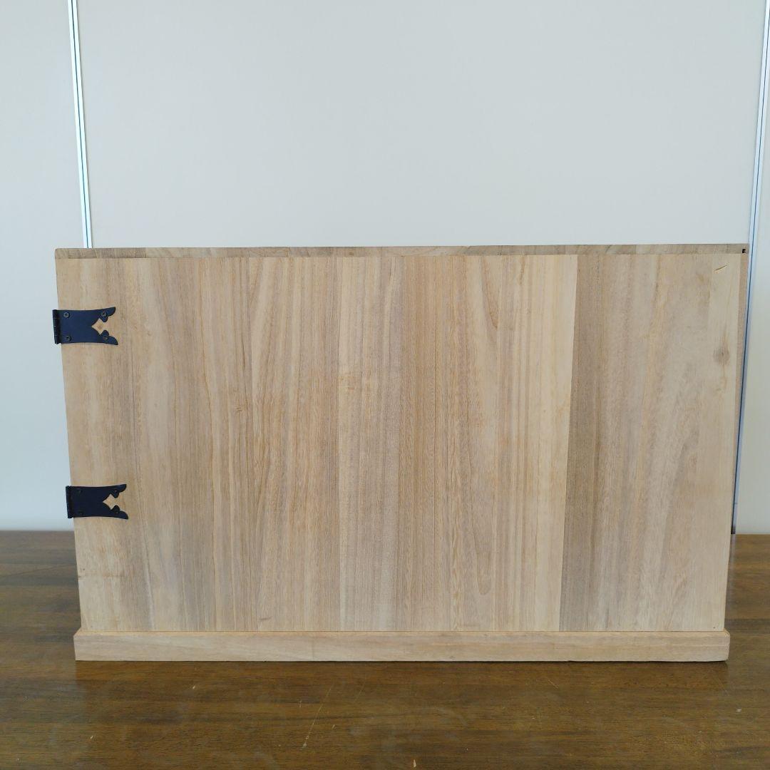 掛け軸専用　木製収納ボックス 黒色金具付き