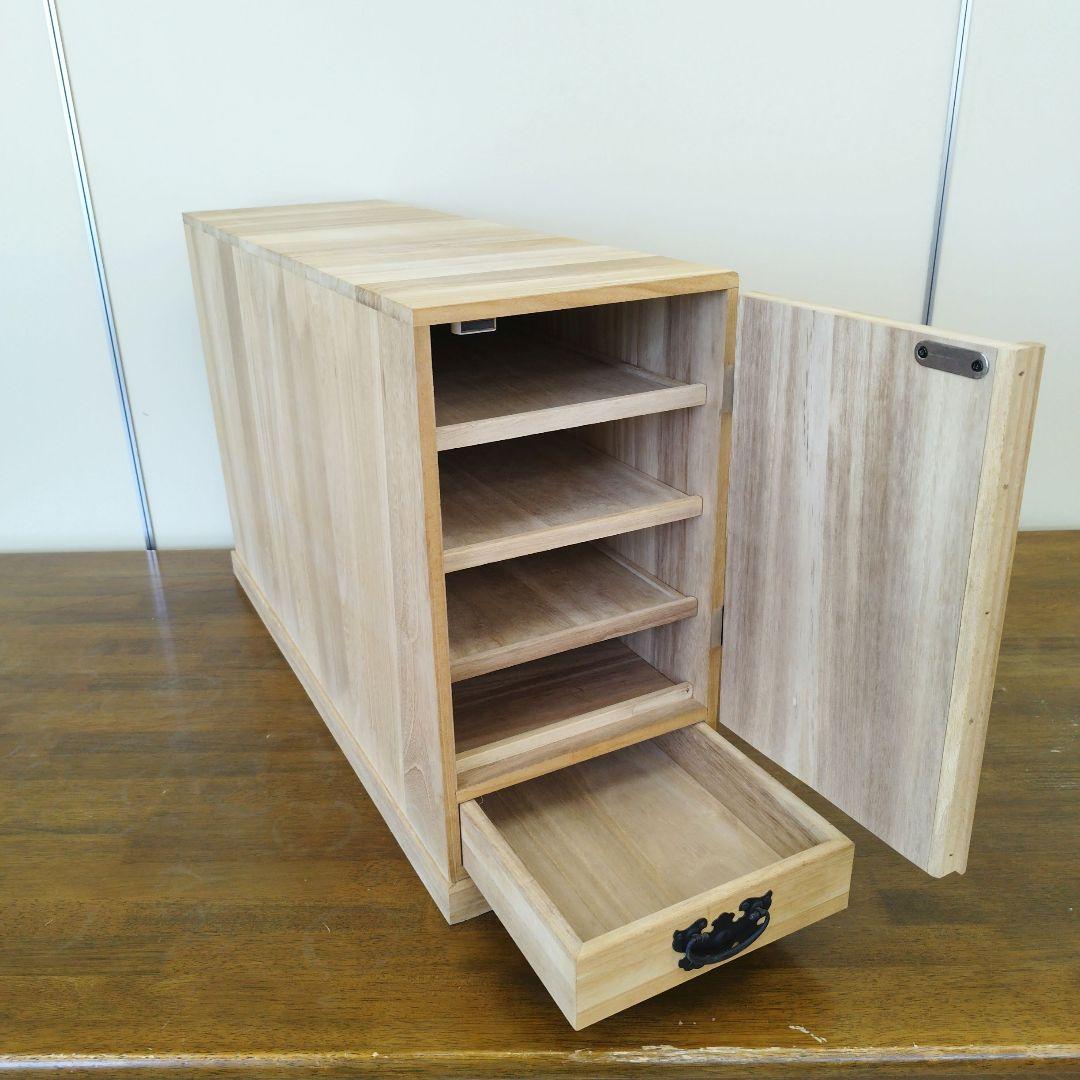 掛け軸専用　木製収納ボックス 黒色金具付き