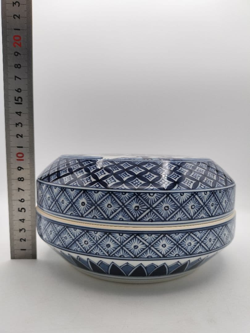 c757 喰籠 染付 松竹梅 手塚充 茶道具 木箱 古物