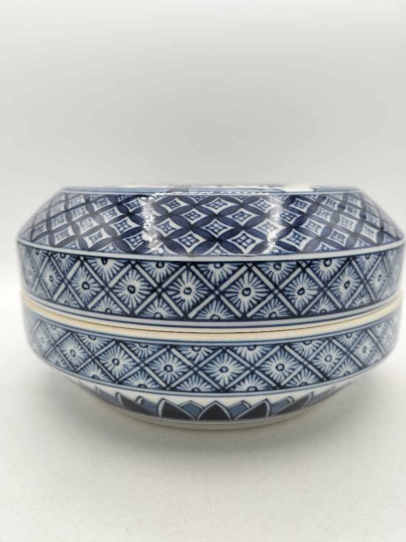 c757 喰籠 染付 松竹梅 手塚充 茶道具 木箱 古物