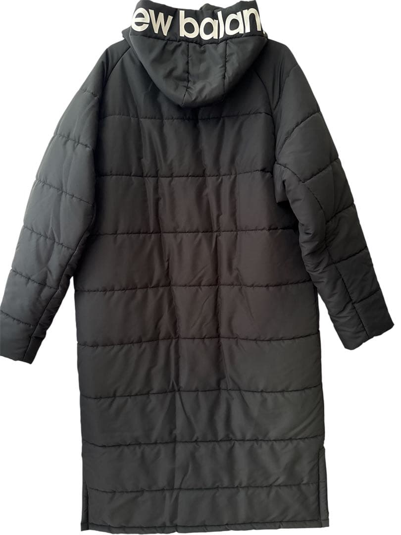 NEW BALANCE　ウインドパデットロングコート　ベンチコート　黒　M　中綿