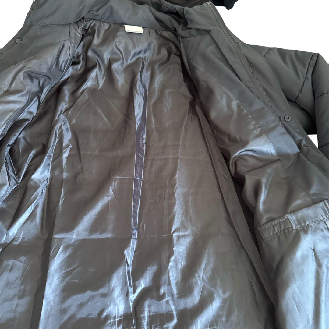 NEW BALANCE　ウインドパデットロングコート　ベンチコート　黒　M　中綿