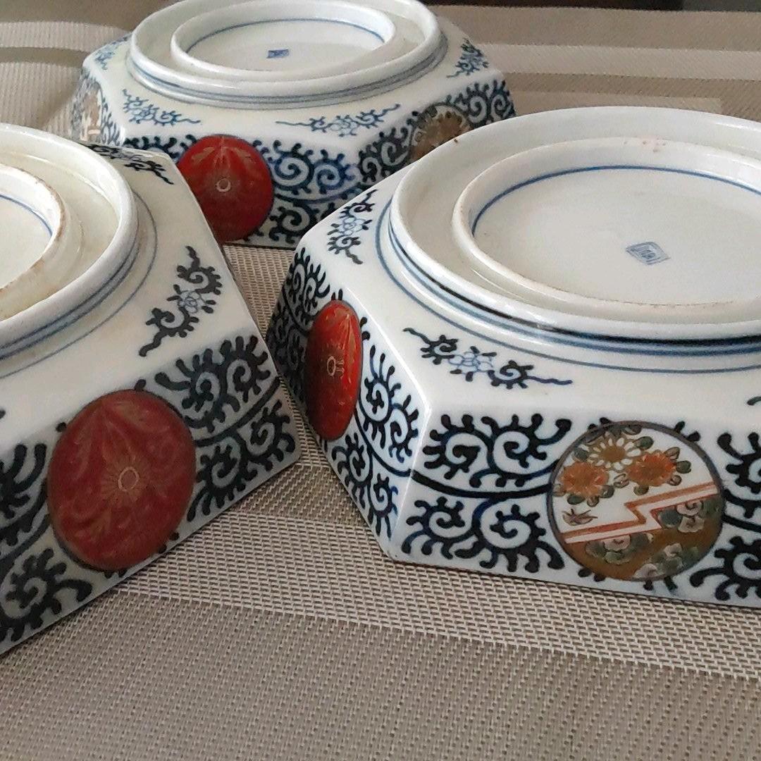 古九谷　三重鉢