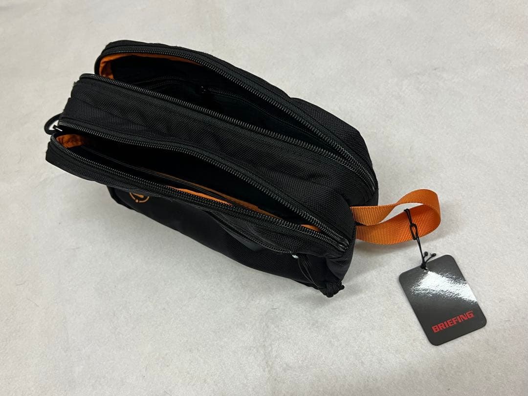 BRIEFING ブリーフィング 中型ポーチ ブラック/オレンジ
