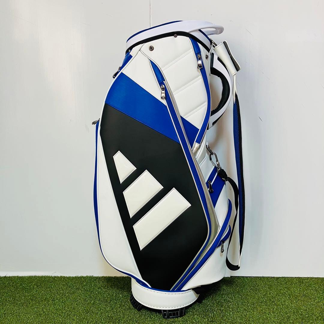 美品 アディダス adidas メンズ ゴルフ キャディバッグ 9.5型 カート