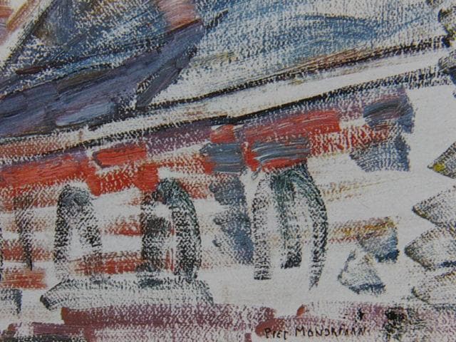 ピート・モンドリアン、『ドンブルフの教会』、希少な画集より、新品高級額・額装付