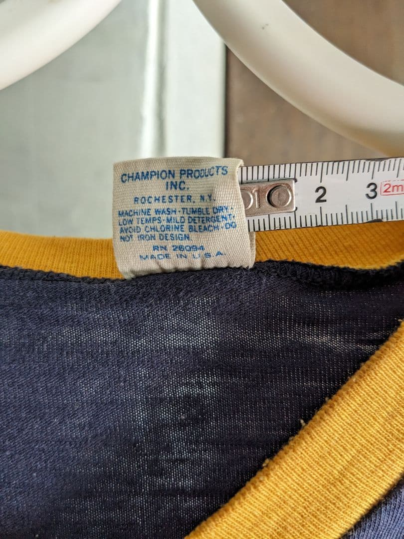 チャンピオン ヴィンテージフットボールTシャツ袖メッシュ