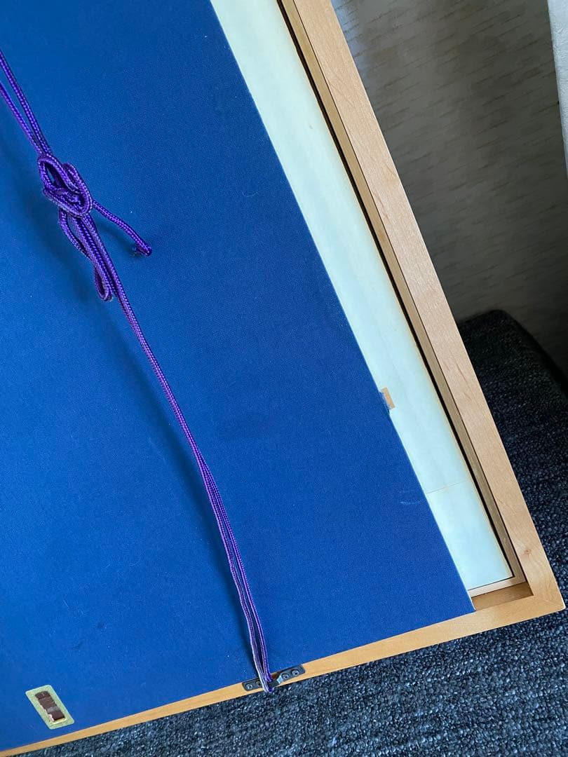 絹本　額縁　南天