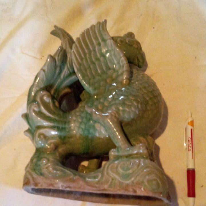 中国陶磁器　青磁　鳳凰