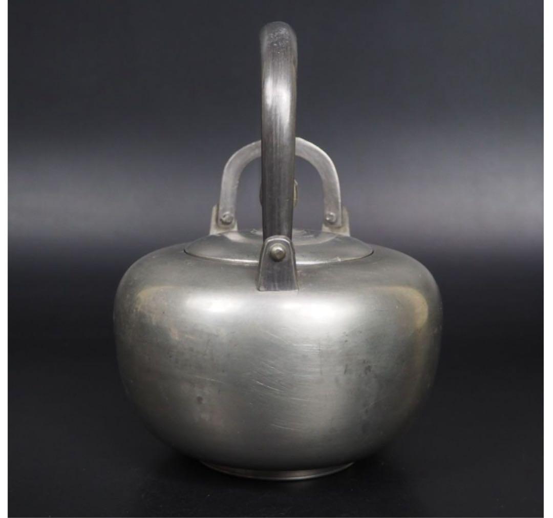 送料無料　明治時代　『錫萬』造　錫製銚子　酒器　①