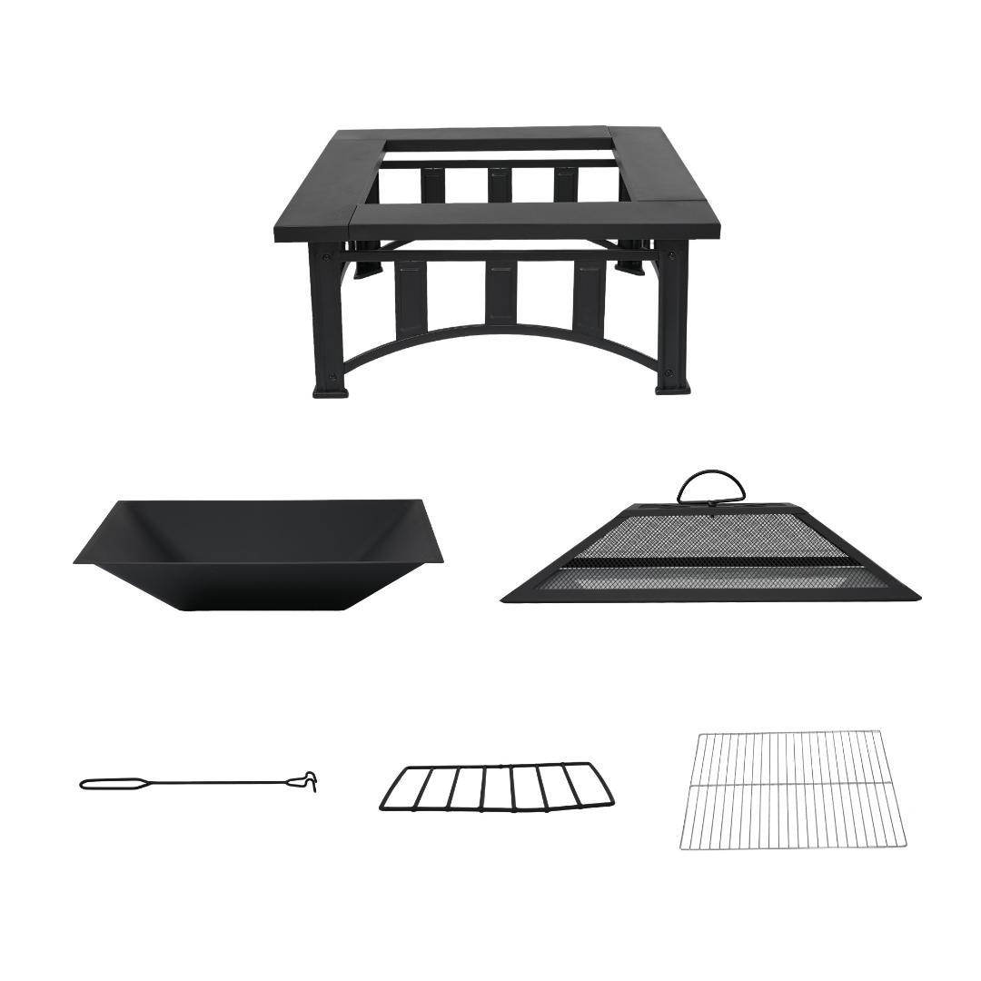 タイムセール！焚き火台　バーベキューコンロ　二次燃焼　キャンプグッズ　BLACK