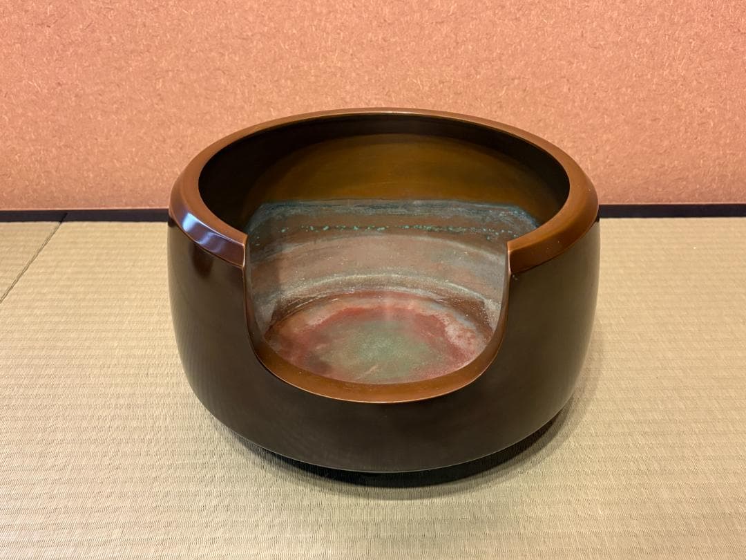 唐銅　面取風炉　藤井宗喜　茶道具