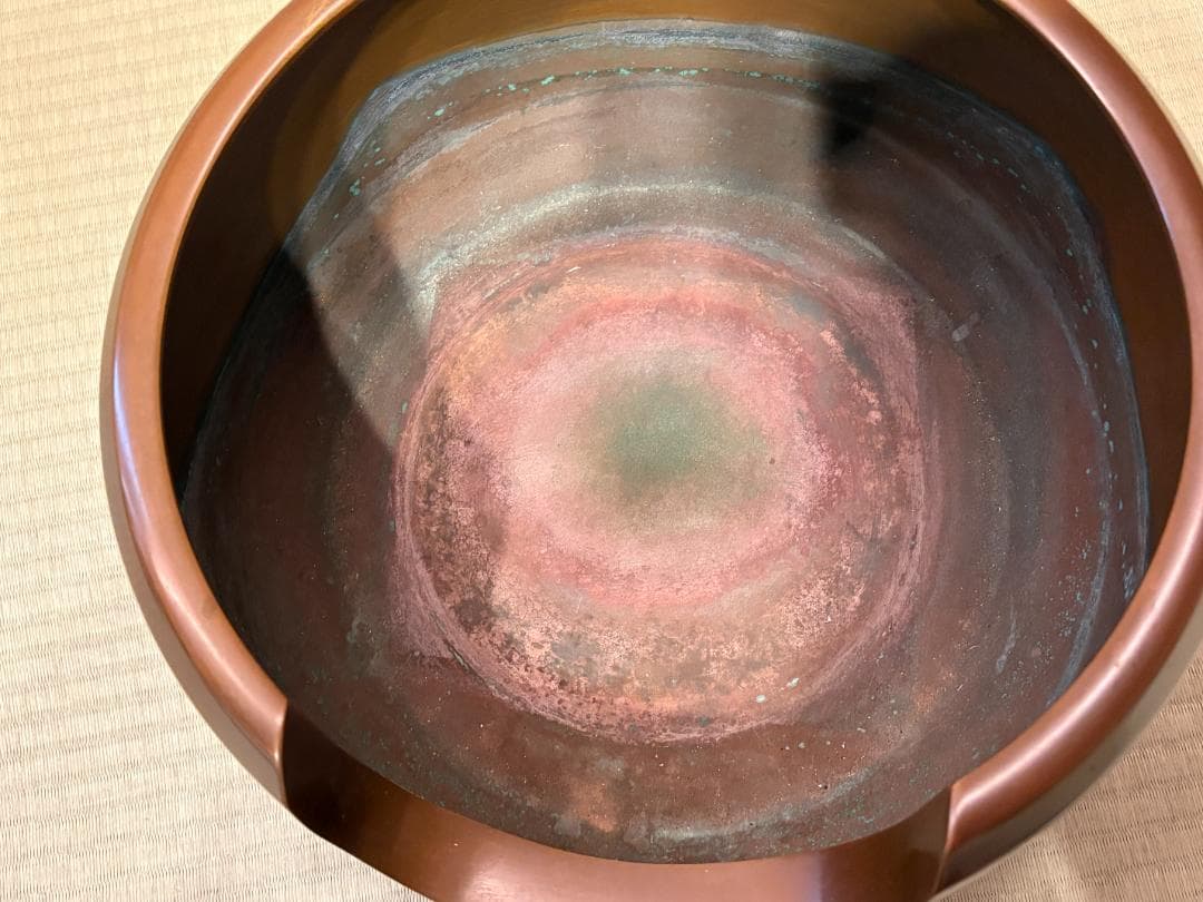 唐銅　面取風炉　藤井宗喜　茶道具