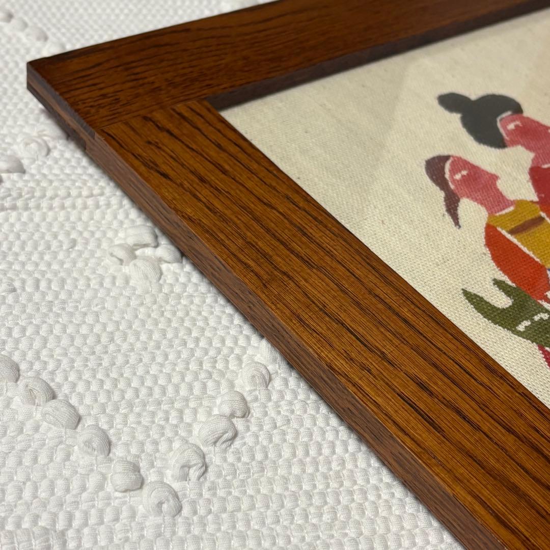 柚木沙弥郎　型染絵　木製フレーム付き