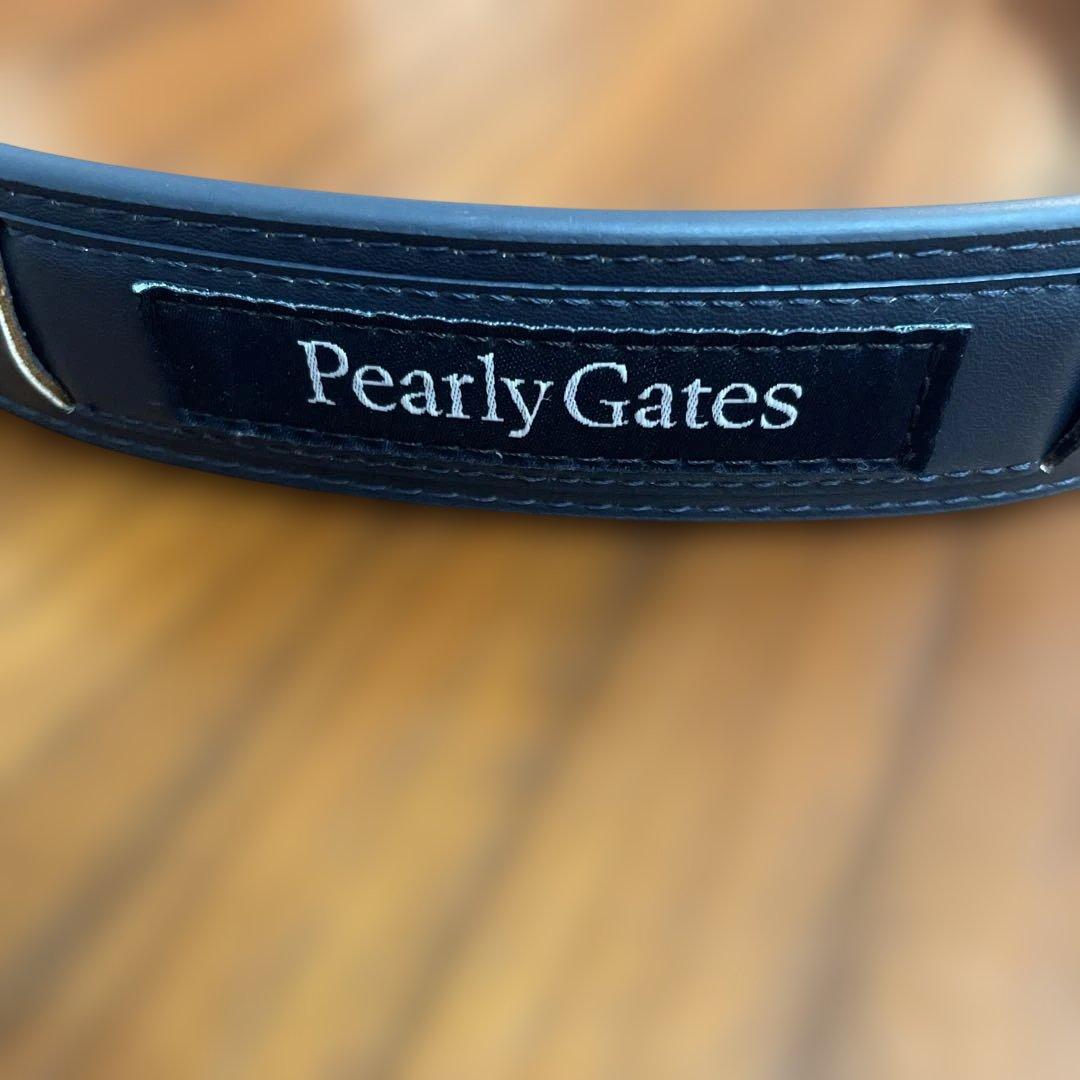 美品 PEARLY GATES パーリーゲイツ ロゴバックル ベルト ネイビー