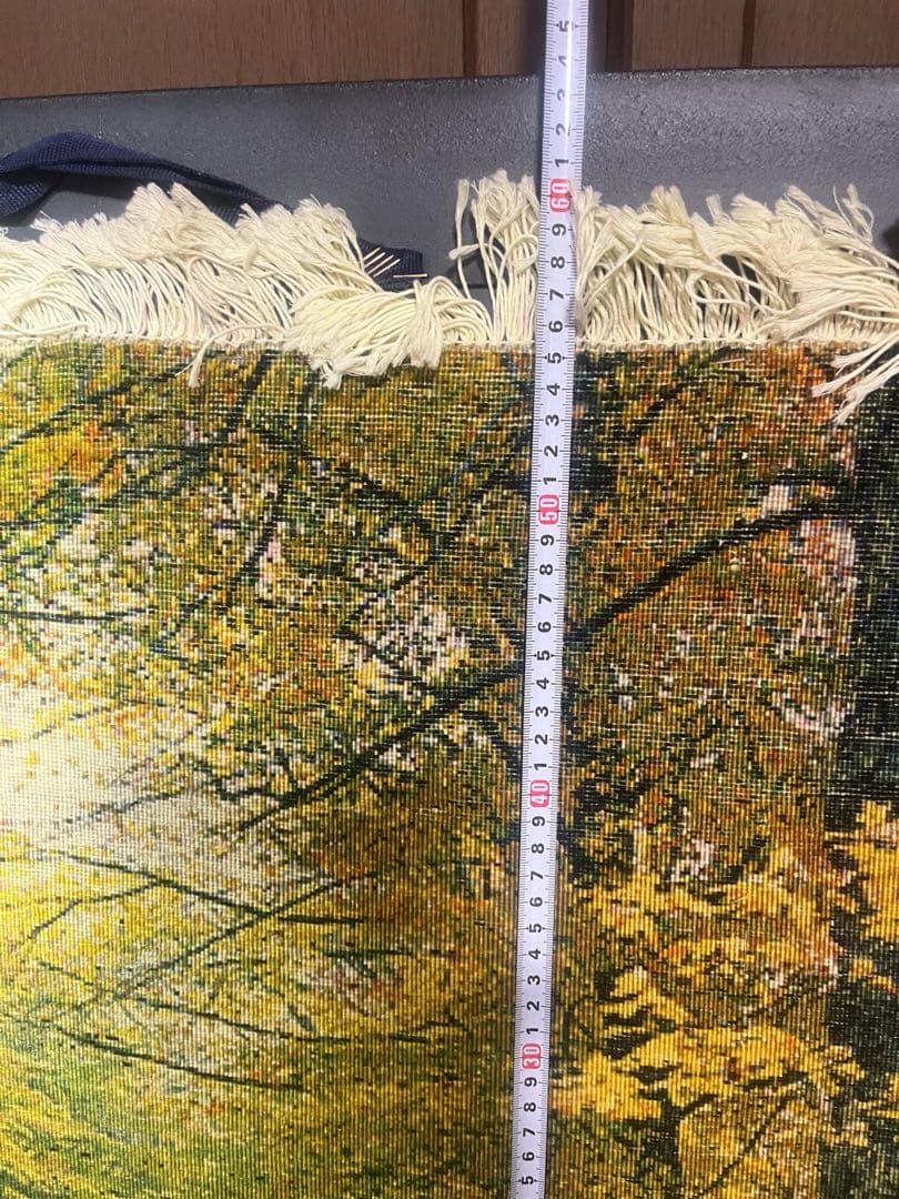 ペルシャ絨毯　絵画絨毯　手織り　タペストリー　横860✖️縦555㎜