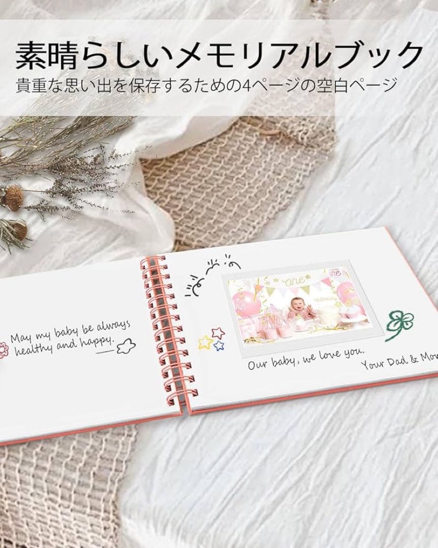 サインペン付き　ゲストブック 芳名帳 サインブック 100ページ ピンク