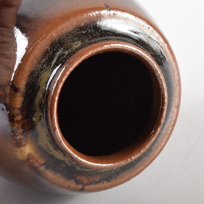 茶道具　膳所焼　陽炎園造　淡海ぜぜ　茶入　仕覆付　共箱　V　7959