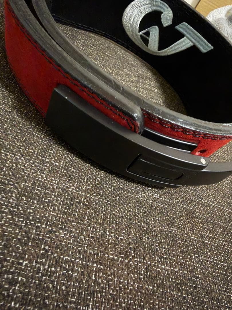 JURASSICオリジナルレザーベルト(赤)サイン入り　Mサイズ