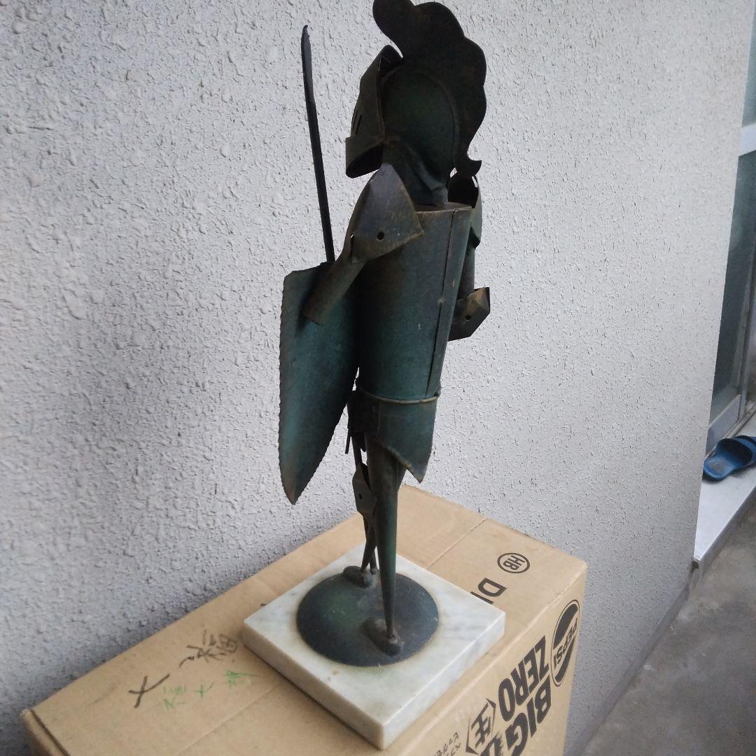 金属製 騎士像 大理石ベース 約30cm