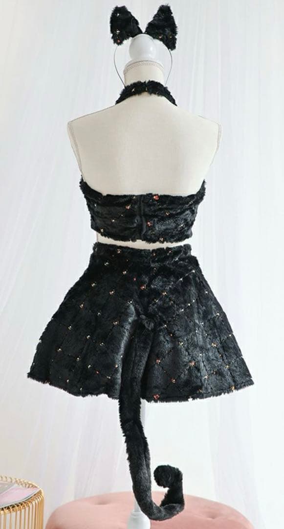 vanitime 猫耳付きセクシーセットアップ 黒　コスプレ