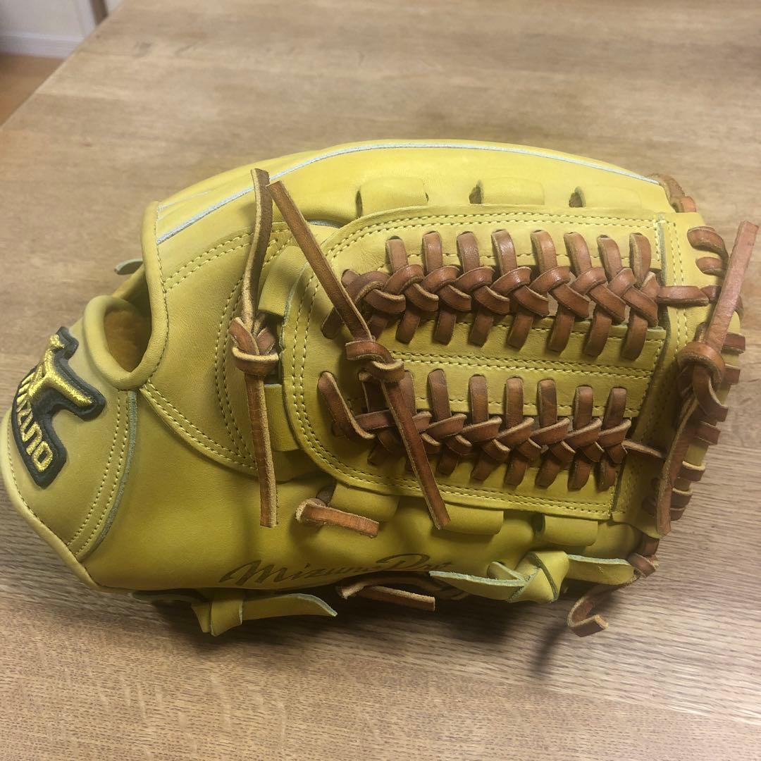 Mizuno 硬式グローブ イエロー 内野手モデル