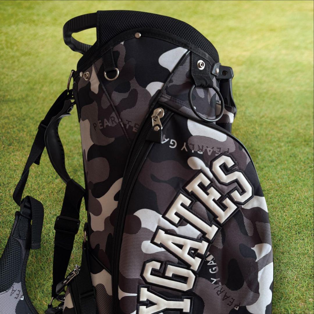 パーリーゲイツ　キャディバッグ　迷彩　カモ柄　ショルダー式　スタンド式　軽量