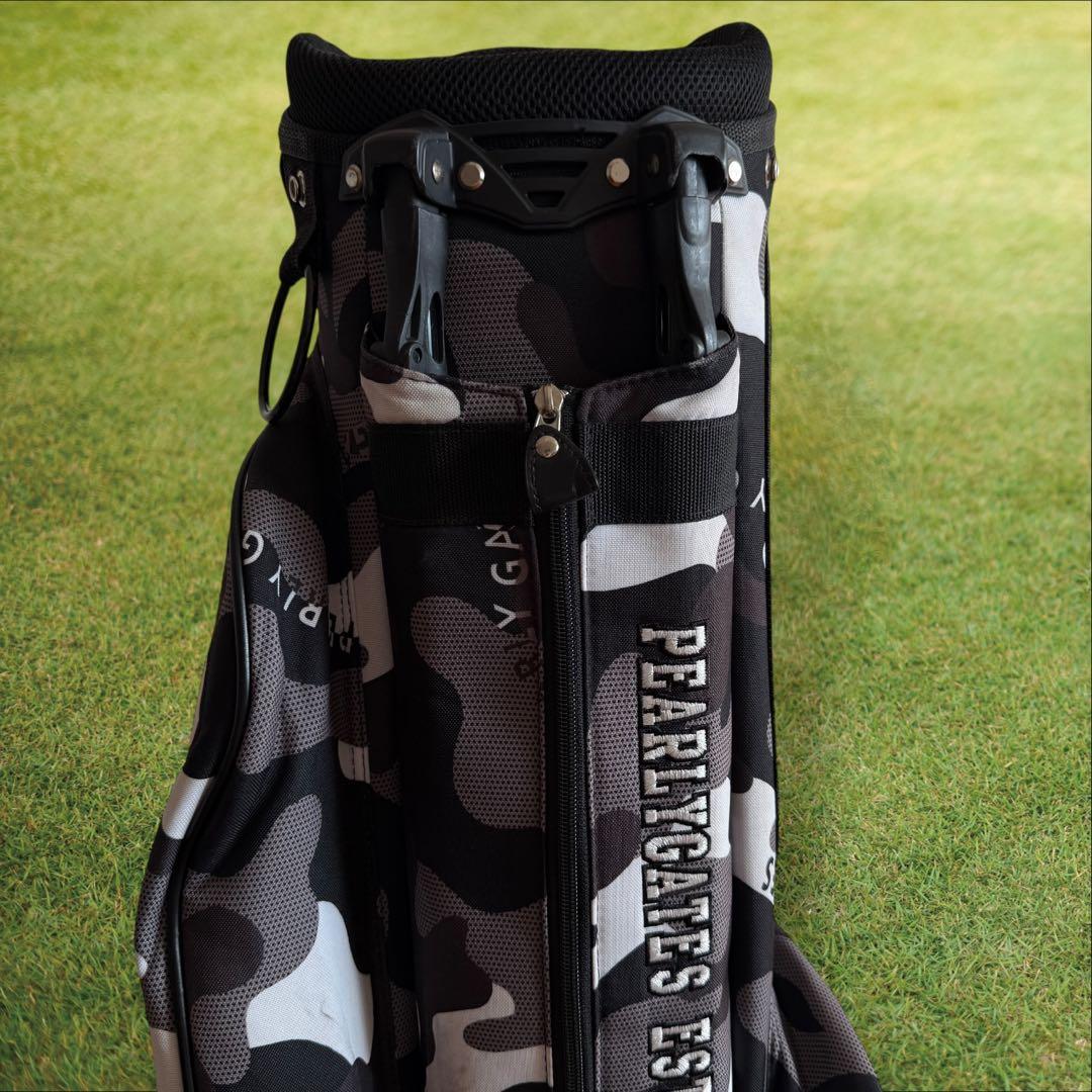 パーリーゲイツ　キャディバッグ　迷彩　カモ柄　ショルダー式　スタンド式　軽量