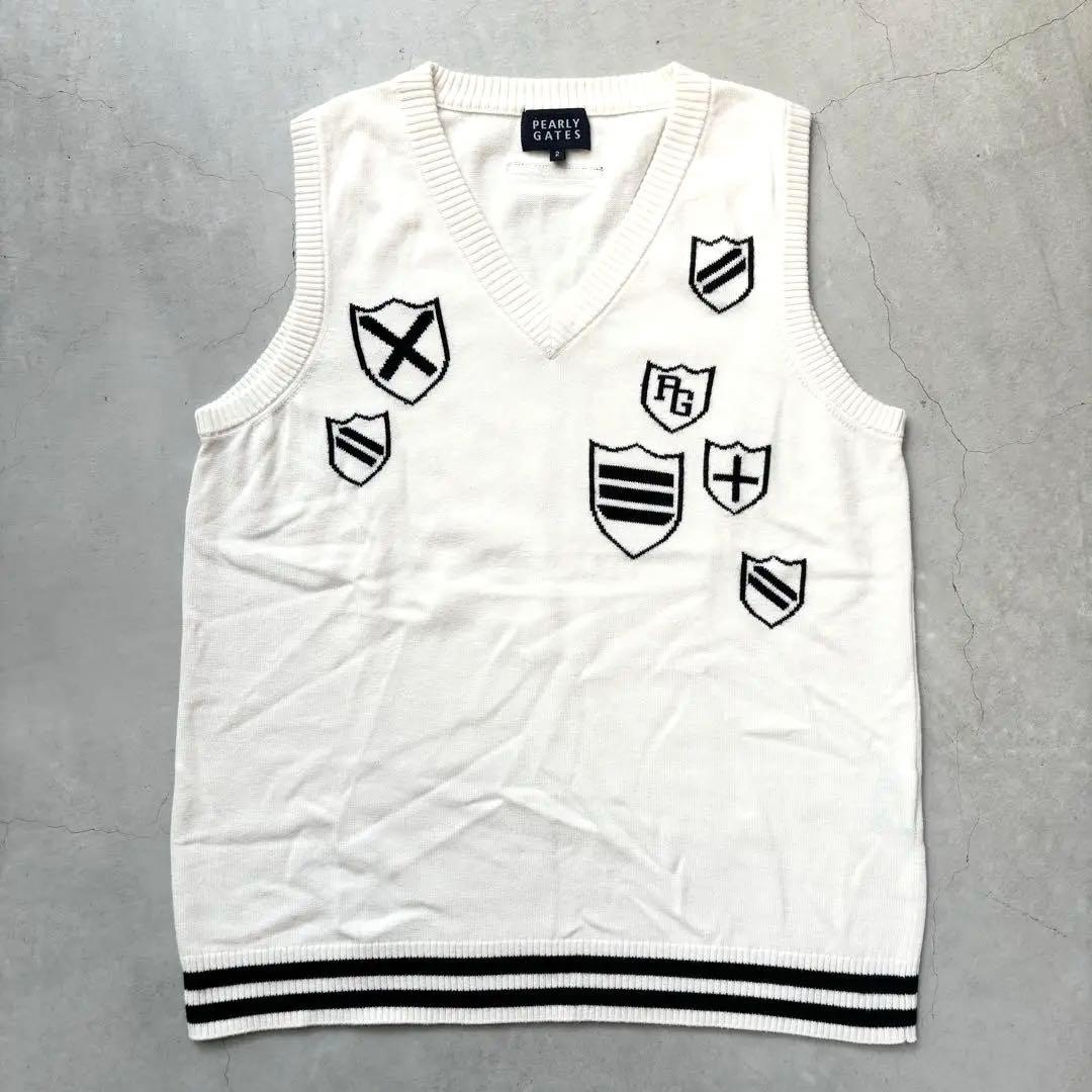PEARLY GATES パーリーゲイツ カシミア混 Vネック ニットベスト 2
