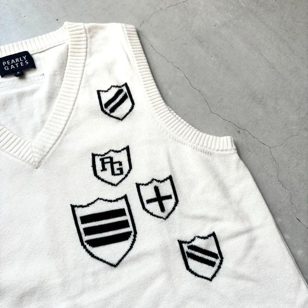 PEARLY GATES パーリーゲイツ カシミア混 Vネック ニットベスト 2