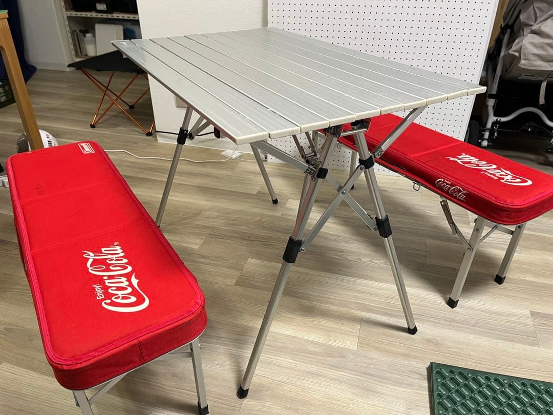 Coca-Cola Coleman テーブル チェアセット キャンプ BBQ