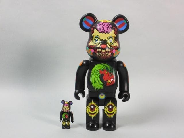 現代美術 田名網敬一『100% & 400%MEDICOM TOY黒』0127C