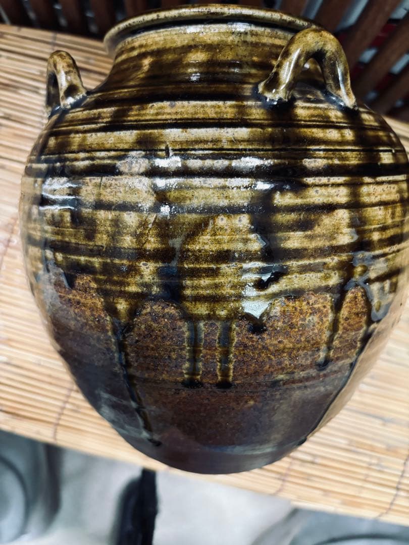 投売りの半額にしました。 超珍品 島田の 志戸呂焼き( 祖母焼 )希少陶器の壺