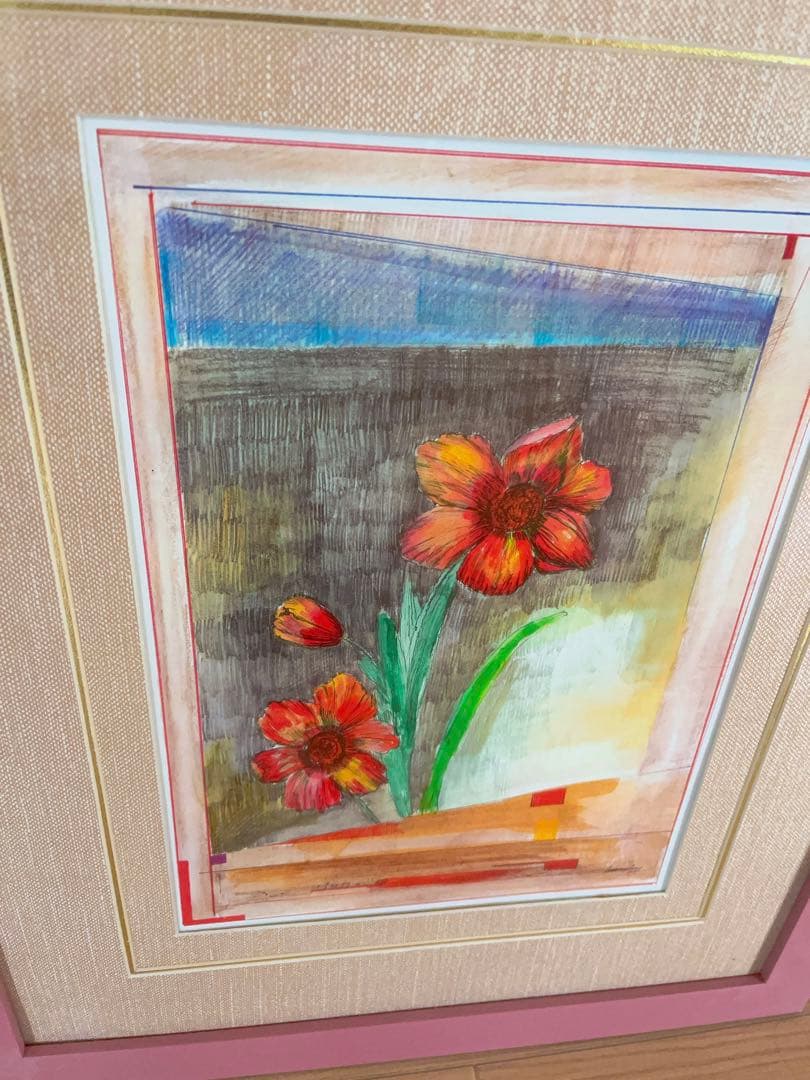 アート 風水 額付き おしゃれ 絵 額入り 花 ピンク インテリア 絵画