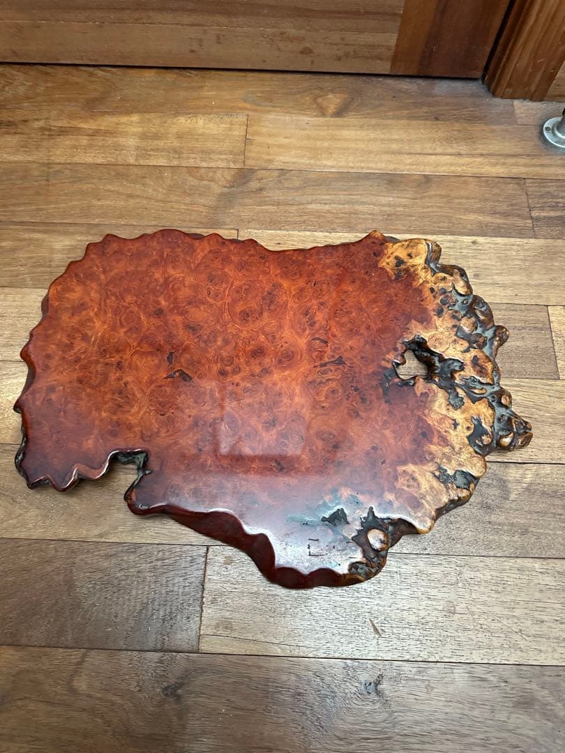 木製飾り台　カリン　美しい木目 無垢材　昭和　花台