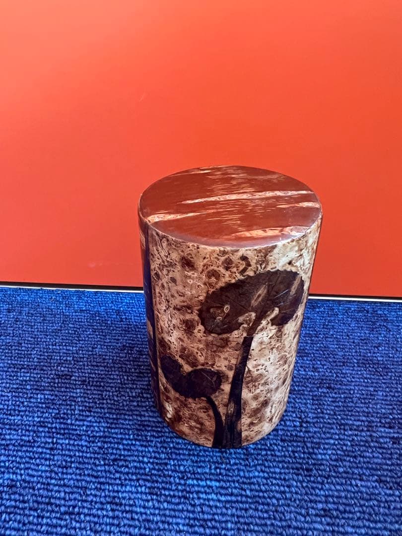 1242  桜皮細工  茶筒  木地　本けやき