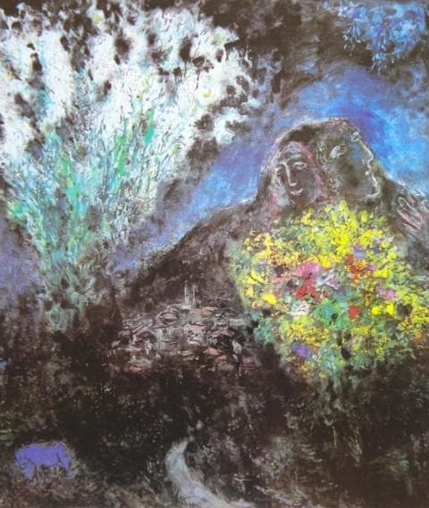 シャガール『サンジャネルノルバウ』希少画集画、高級新品額・額装付