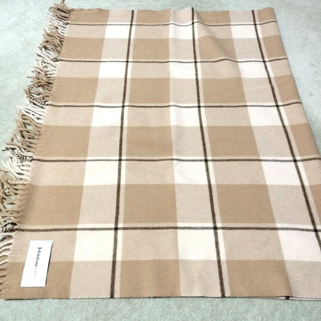 【新品】Johnstons　カシミヤ混ウール高級ブランケット　イギリス製