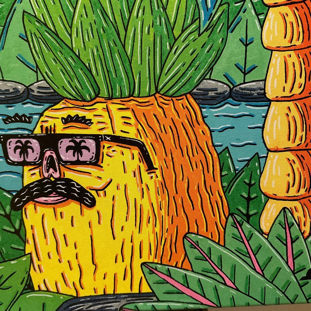 モルガ　MULGA インテリアアート　フラミンゴとパイナップルのアート