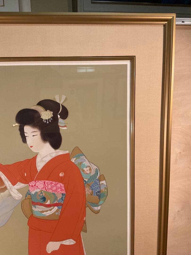 上村松園　「序の舞」　シルクスクリーン　落款・エディション・作品証明シール有り