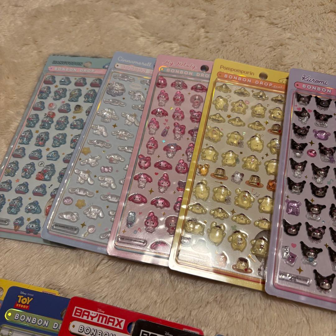 ボンボンドロップシール　mini コンプリート　ディズニー　サンリオ　スヌーピー