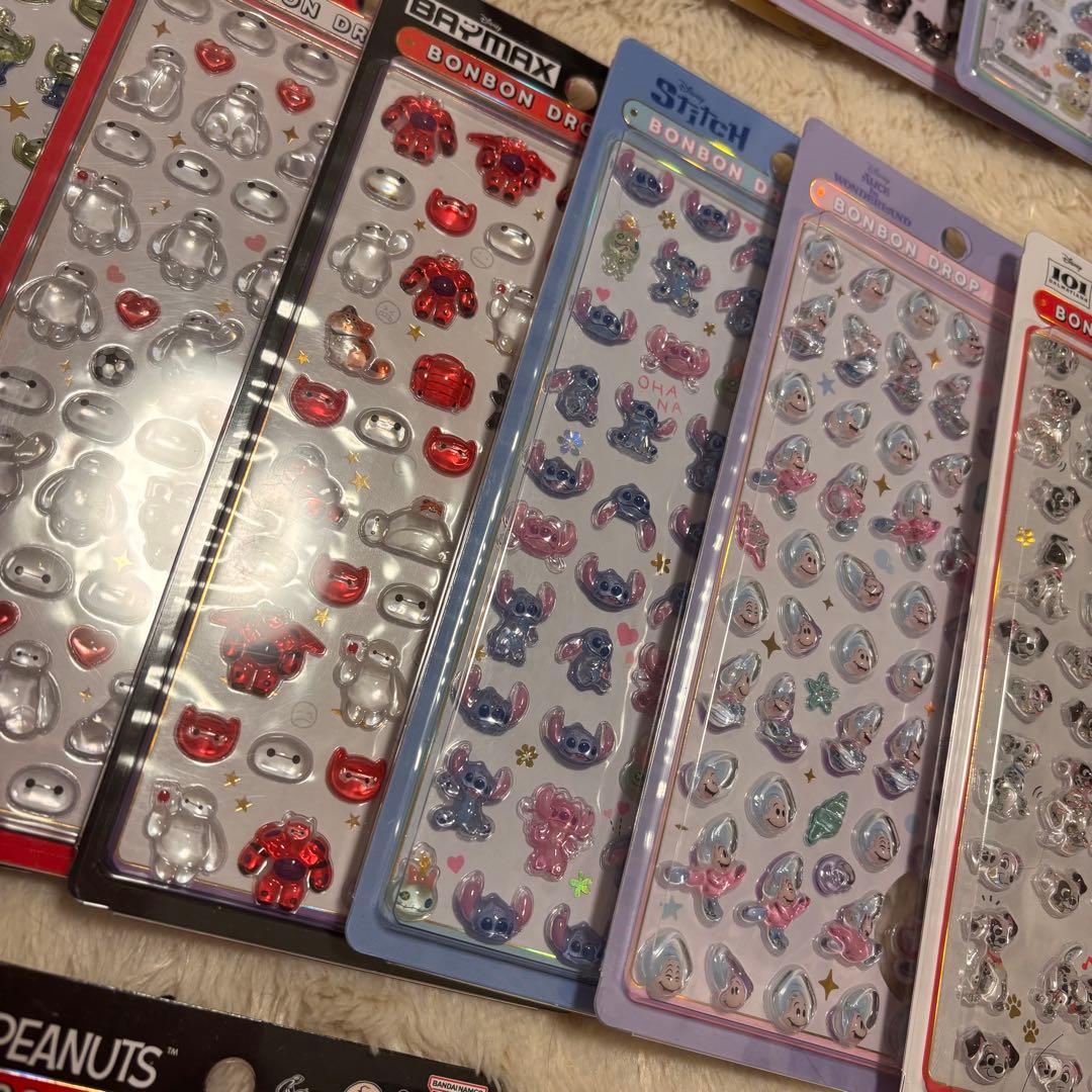 ボンボンドロップシール　mini コンプリート　ディズニー　サンリオ　スヌーピー