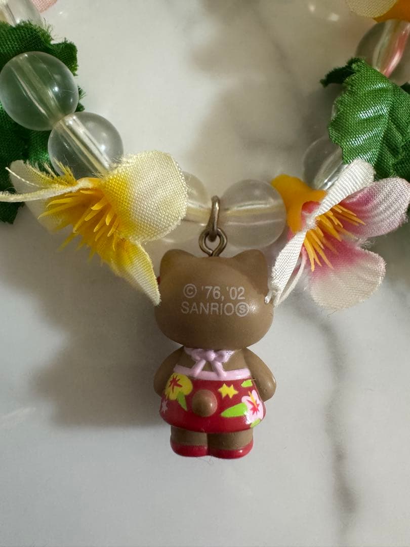 ハローキティ　沖縄限定　ガングロキティ　ストラップ　希少　レア