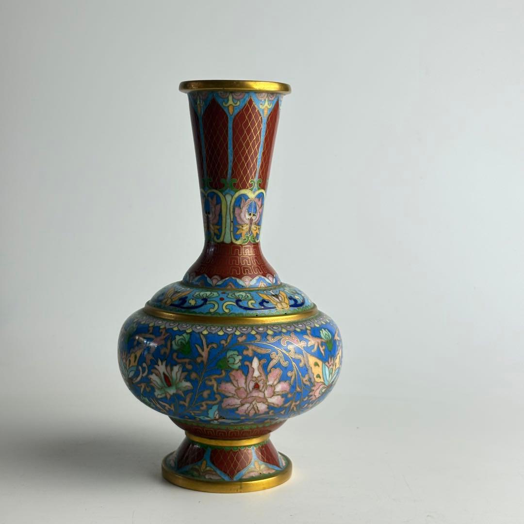 中国 古美術 花器 花入 花瓶 七宝焼 景泰藍